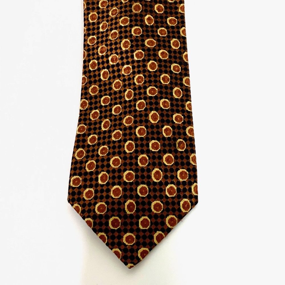 Ermenegildo Zegna Mens Polka Dot100% Silk Circle Design Tie